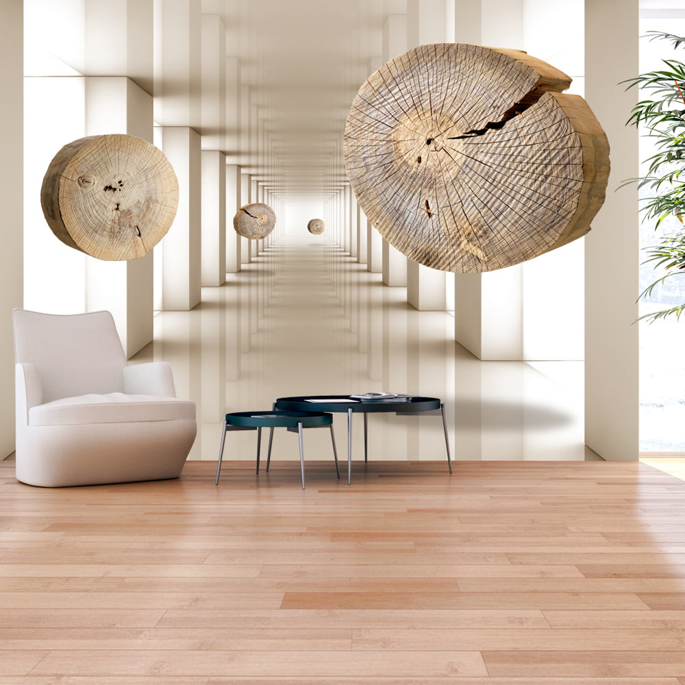 Fototapet Arkiio Självhäftande Flying Discs Of Wood