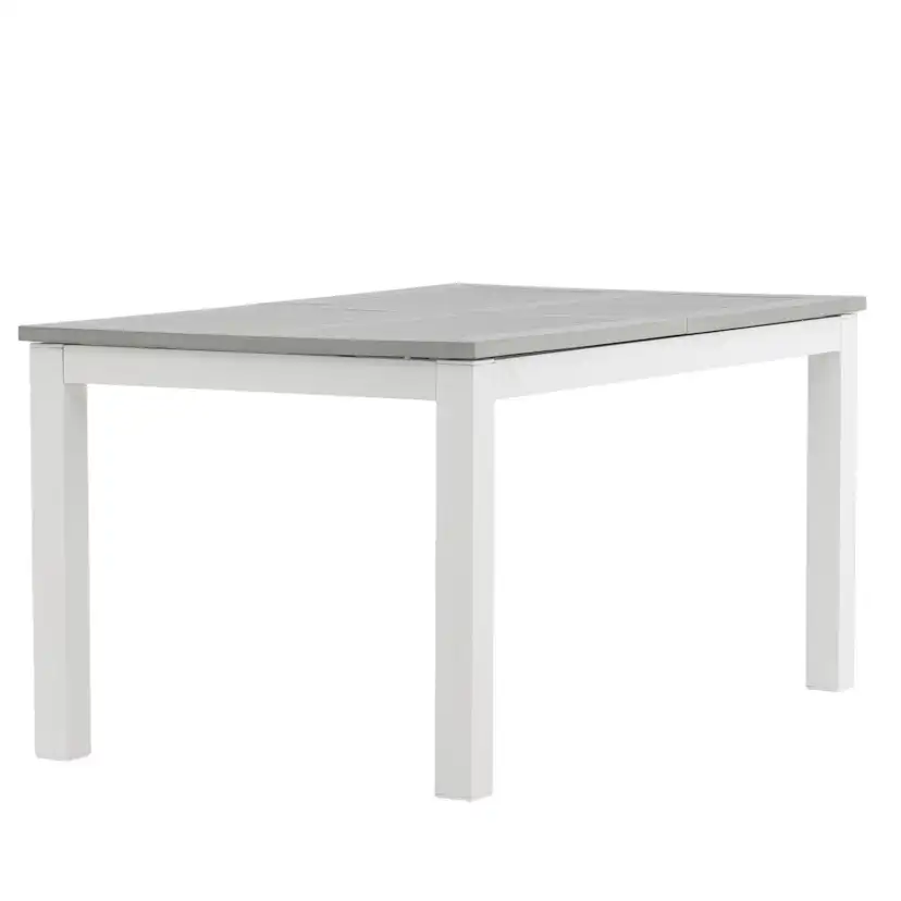 Albany Bord - Vit Alu/grå aintwood - 152/210*90 Vit/Grå