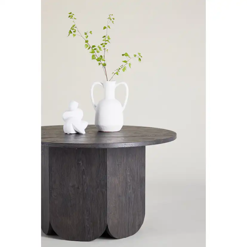 Tekla Sofa Table ø80x45 cm - MDF with Black 3D Paper Svart