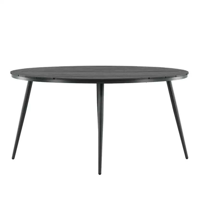 Break - Dining Table Round- Black / Black - Alu / Aintwood - Svart