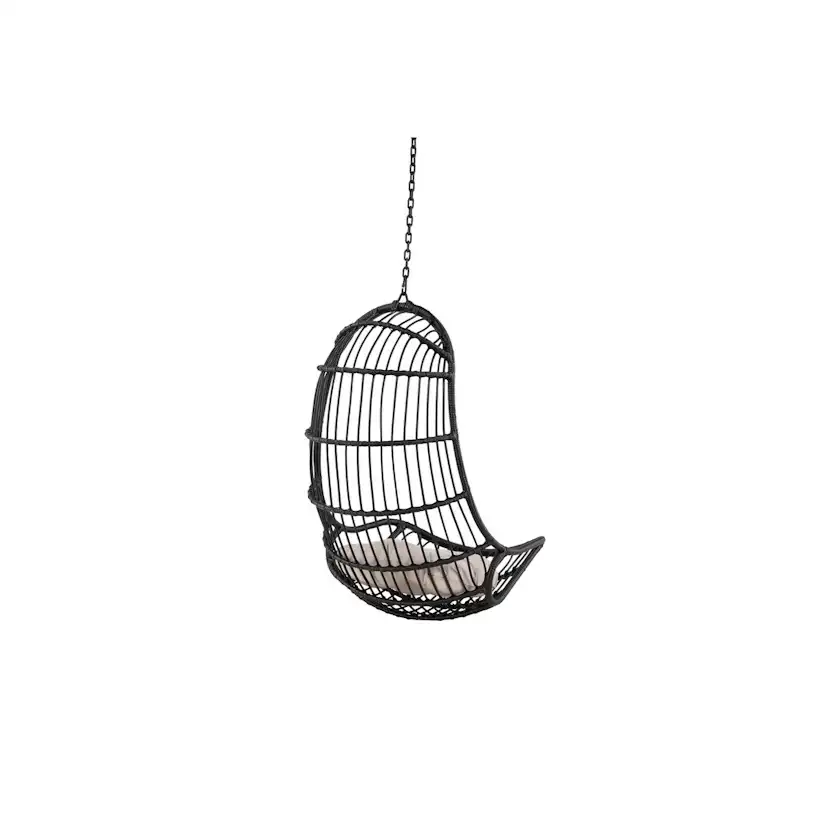 Pulau Hangingchair Rattan Black / Creme Svart
