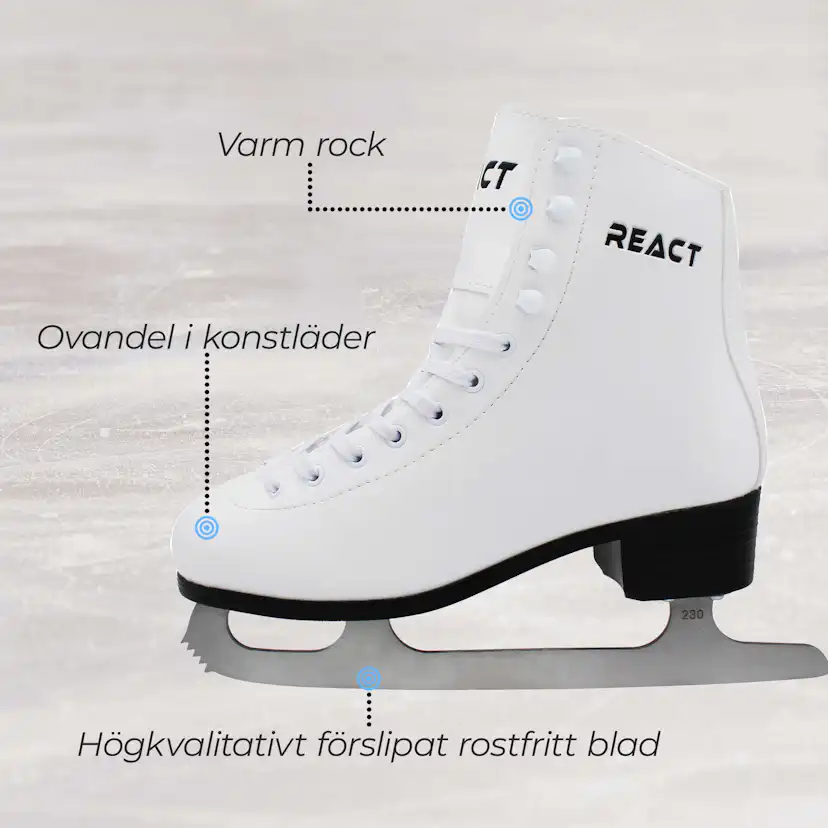 React Konståkningsskridskor 30, Vit Storlek: 30