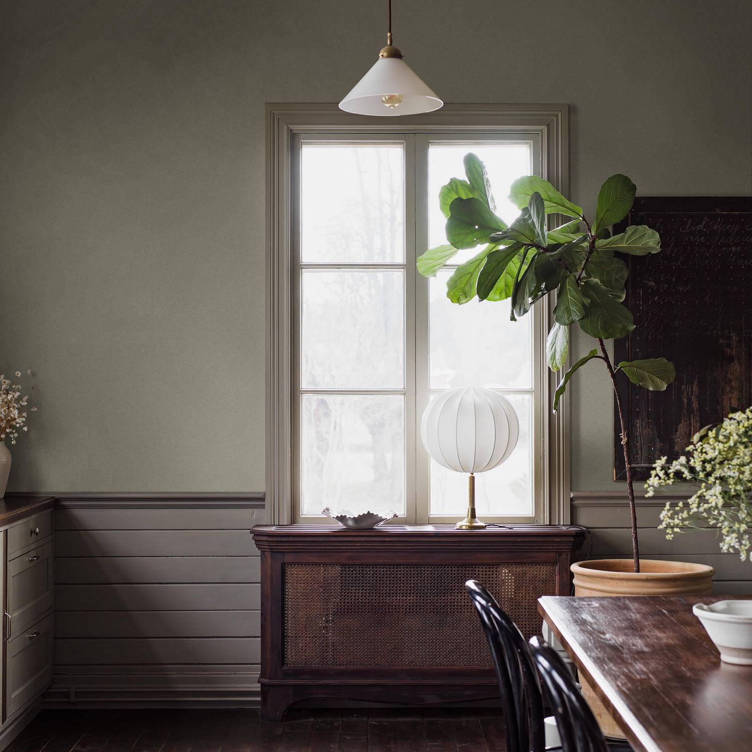 Tapet Boråstapeter Canvas Olive 6130