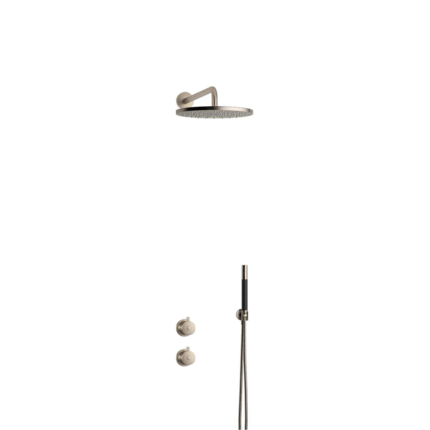 Takduschset Tapwell BOX7268 Round ED2 för Inbyggnad xBorstad Nickel