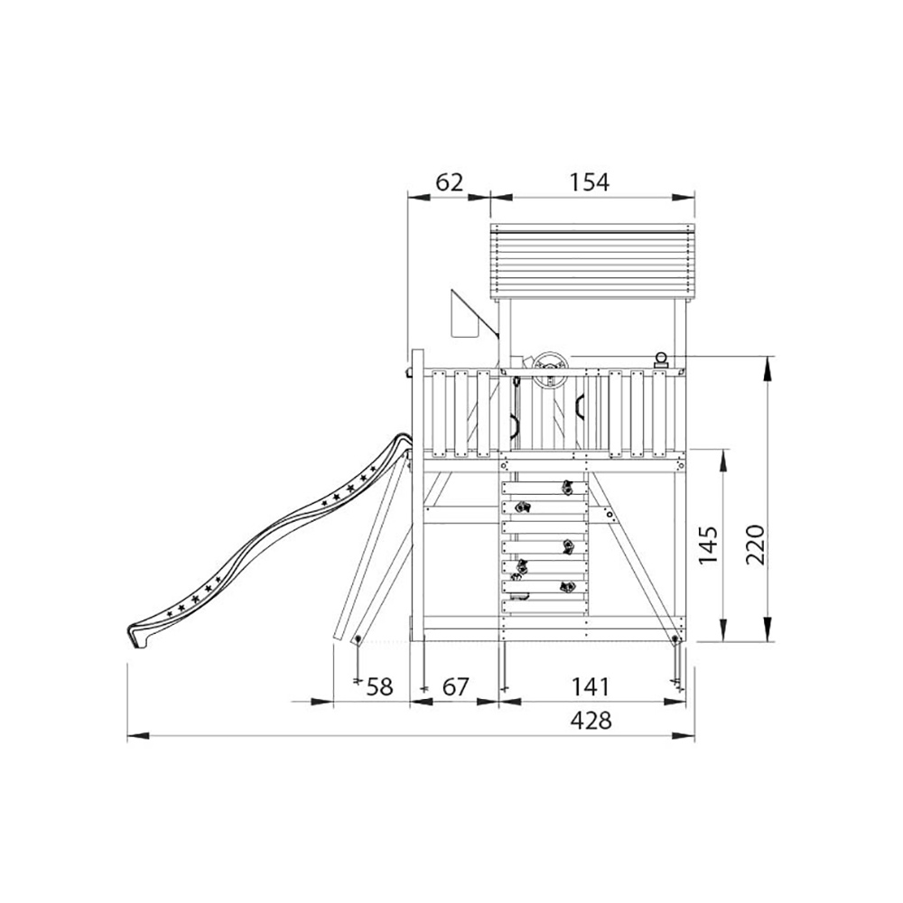 Jungle Gym Chalet 2.1 lektorn komplett inkl. Swing Modul X't Blå