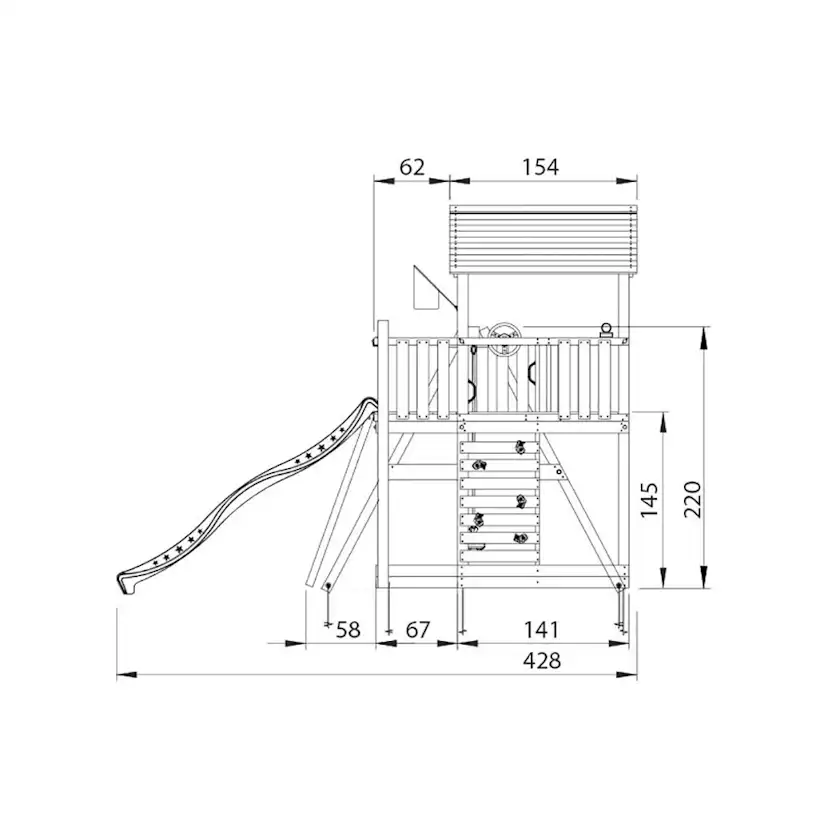 Jungle Gym Chalet 2.1 lektorn komplett inkl. Swing Modul X't Blå