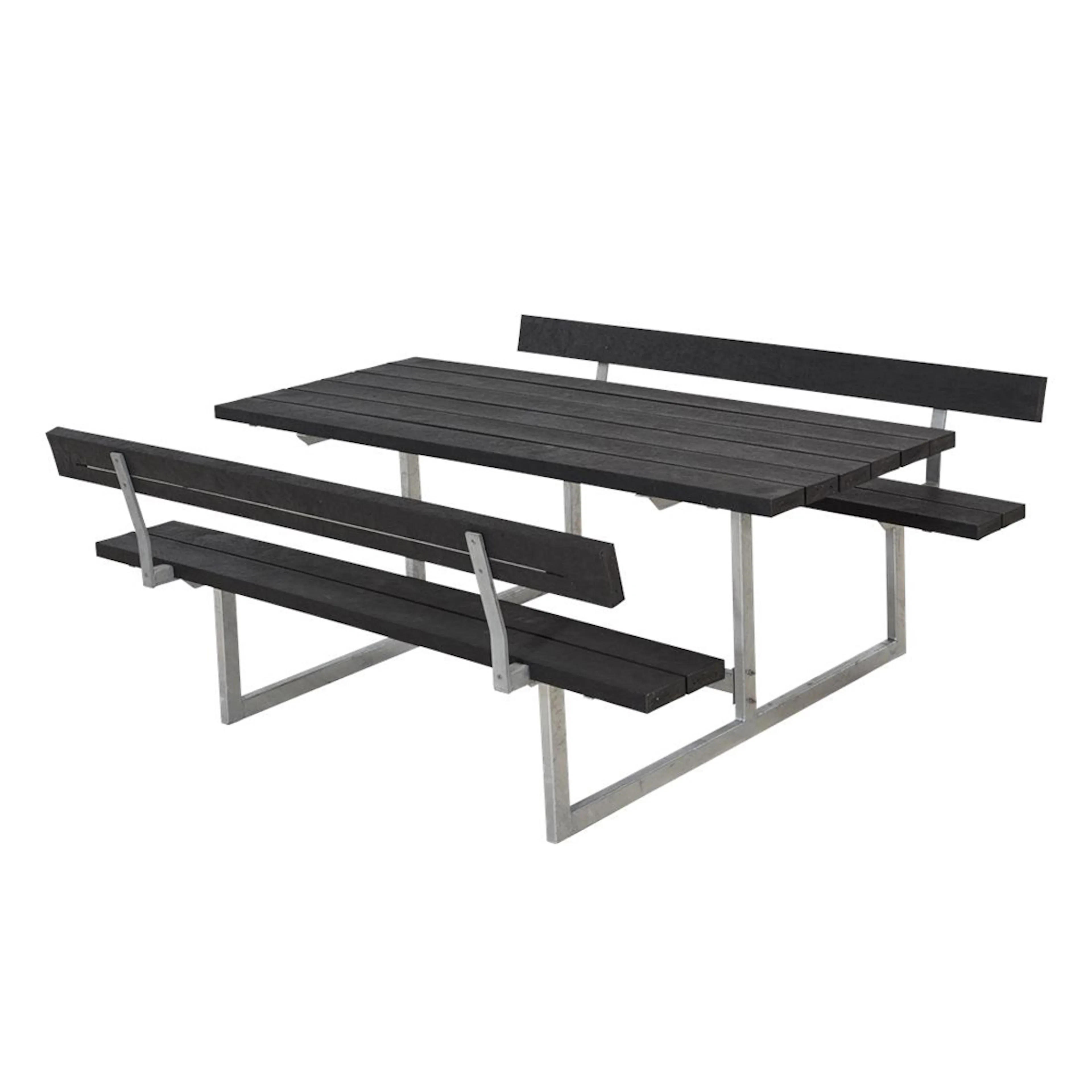 Basic BB-sæt m/2 ryglæn BxLxH: 1840x1770x720 mm, Ryggstöd på båda bänkarna