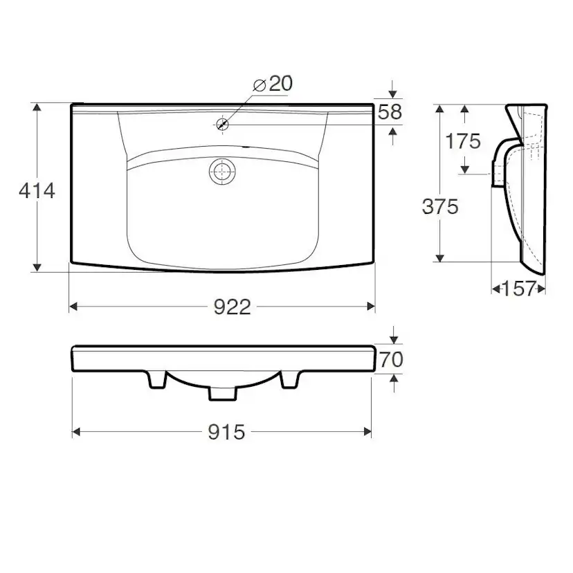 Tvättställ Ifö Spira Compact 15382 90 cm för Konsol Tvättställ Ifö Spira Compact 15382 90 cm för Konsol