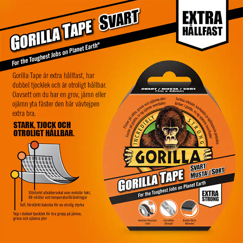 Tejp Gorilla Tape Silver 32mx48mm