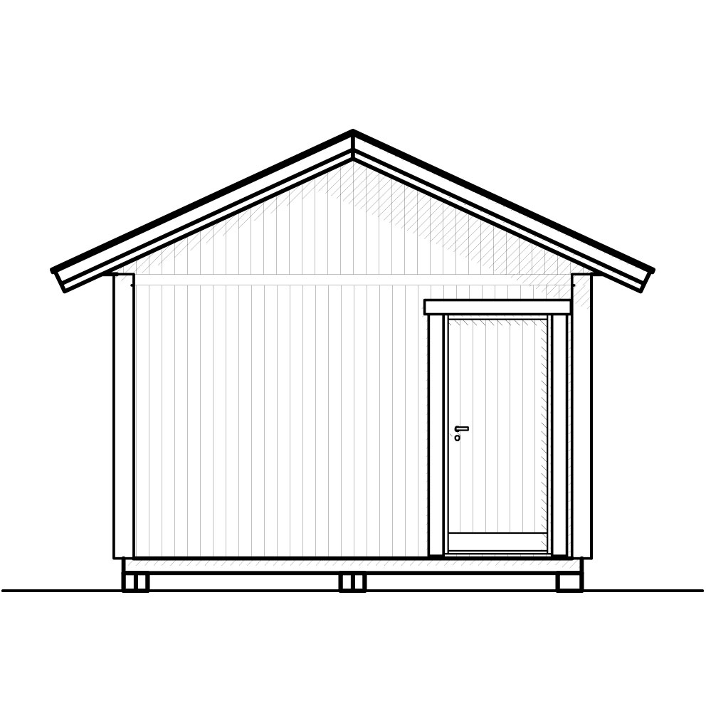 Attefallshus Vibostugan Njuta 25-2 24,3 m² Trähus med Sadeltak