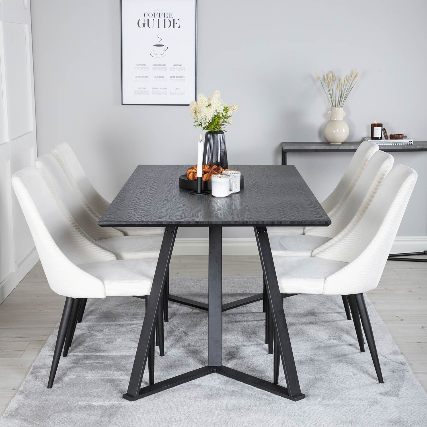 Matgrupp Venture Home Madde med 6 Laura Stolar Manchester