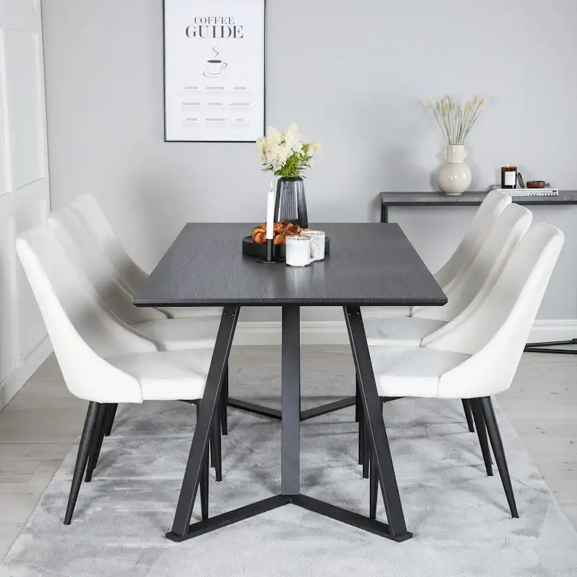 Matgrupp Venture Home Madde med 6 Laura Stolar Manchester