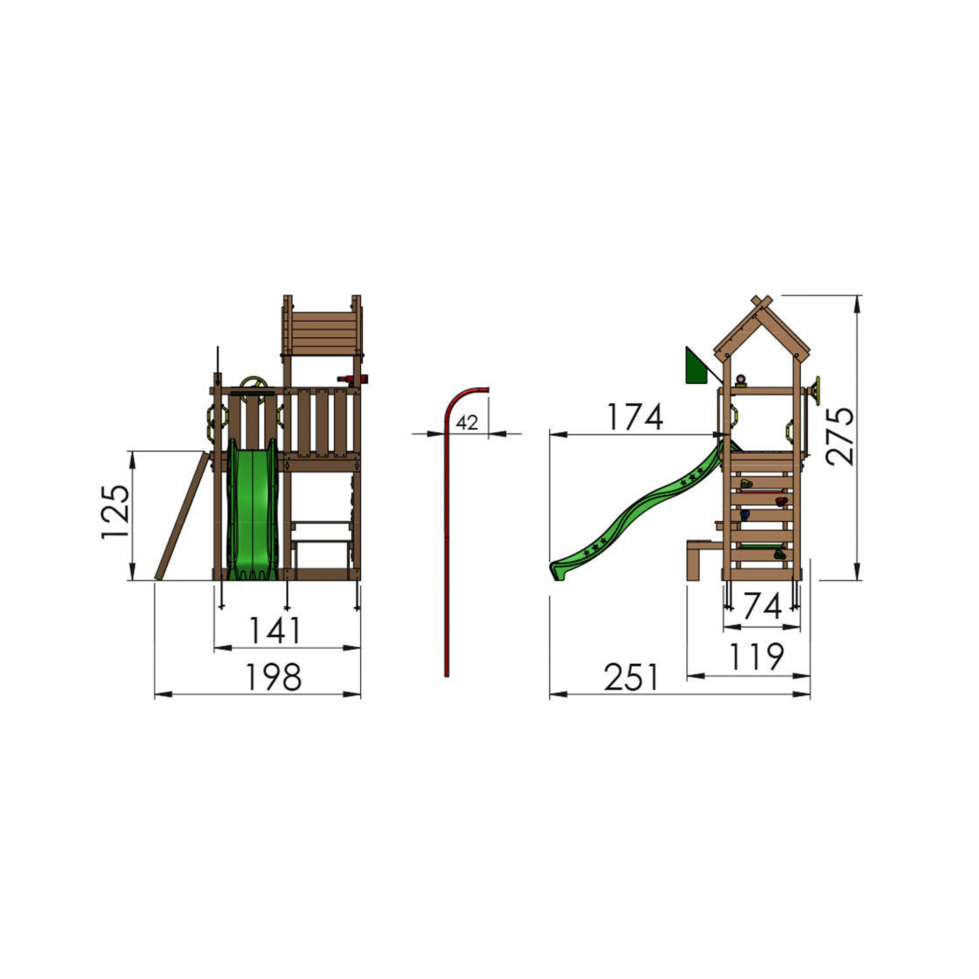 Lektorn Jungle Gym Teepee Rutschkana