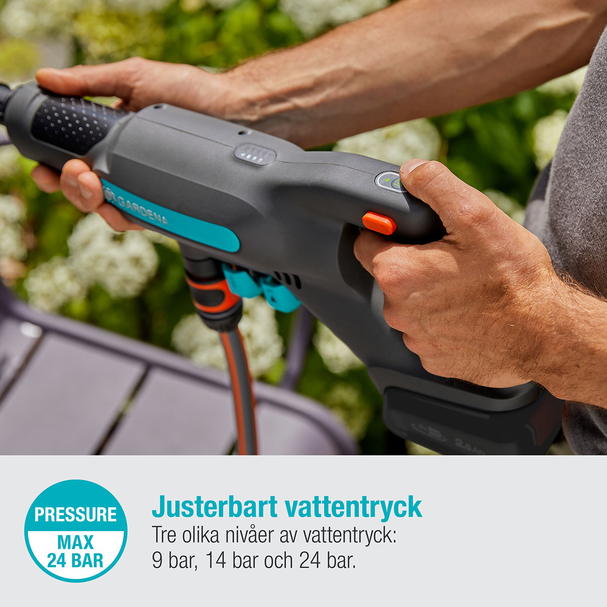 Mellantryckstvätt Garden AquaClean 24/18V utan Batteri
