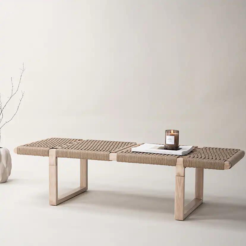 Bänk Vind Ängön Naturfärgad Sittbänk Rep & Trä 140 cm