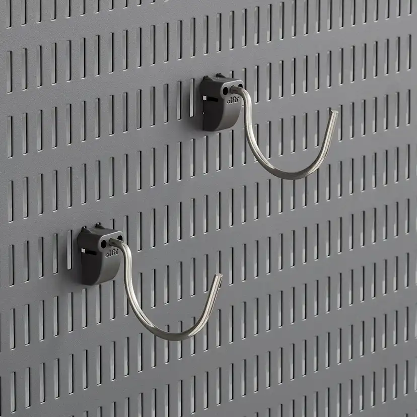 Liten Rund Krok Elfa Garage+ för Förvaringstavla 2-pack