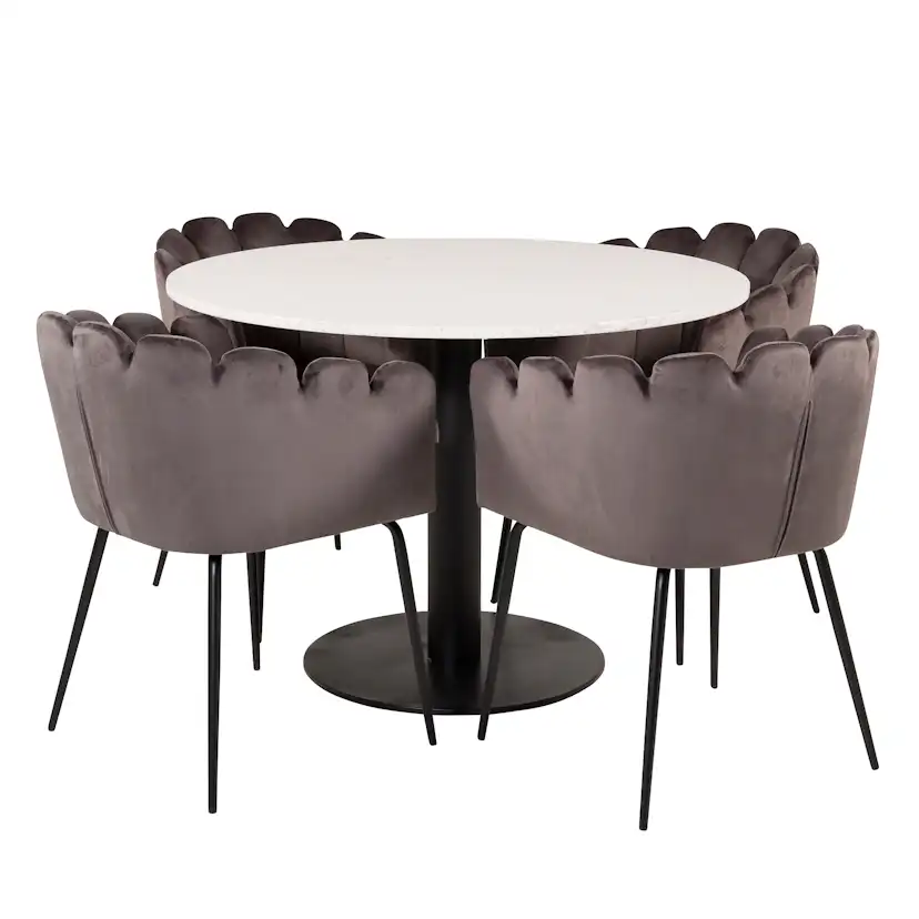 Matgrupp Venture Home Roxanna med 4 Limhamn Stolar