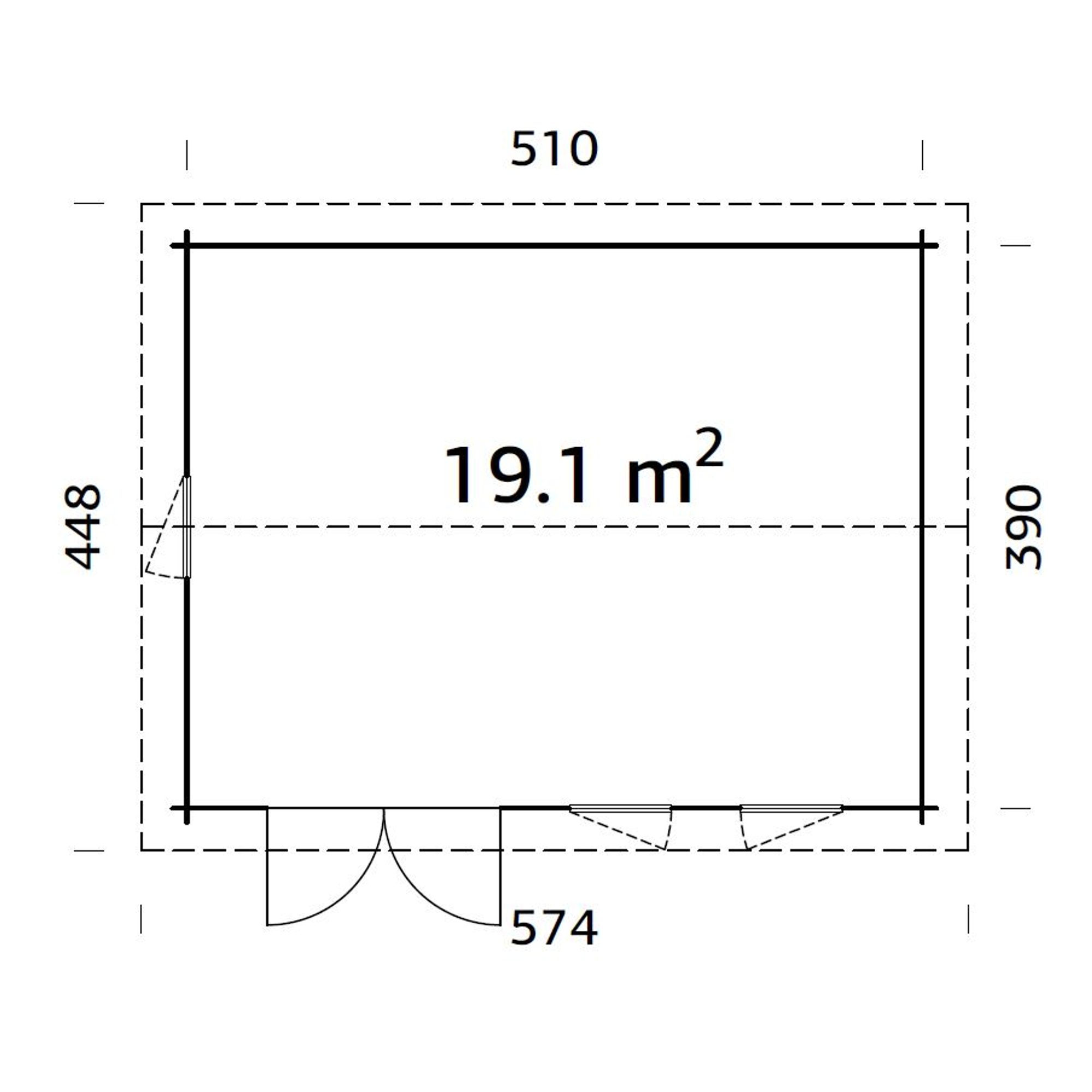 Iris 19,1 m2 Brun dippad