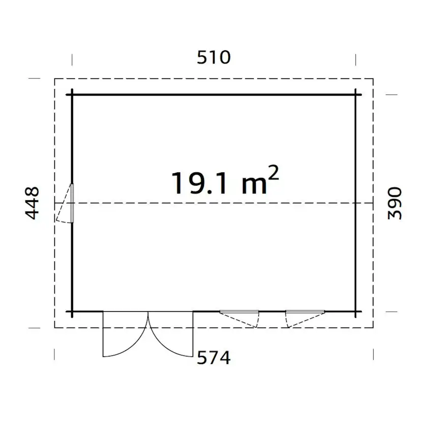 Iris 19,1 m2 Brun dippad