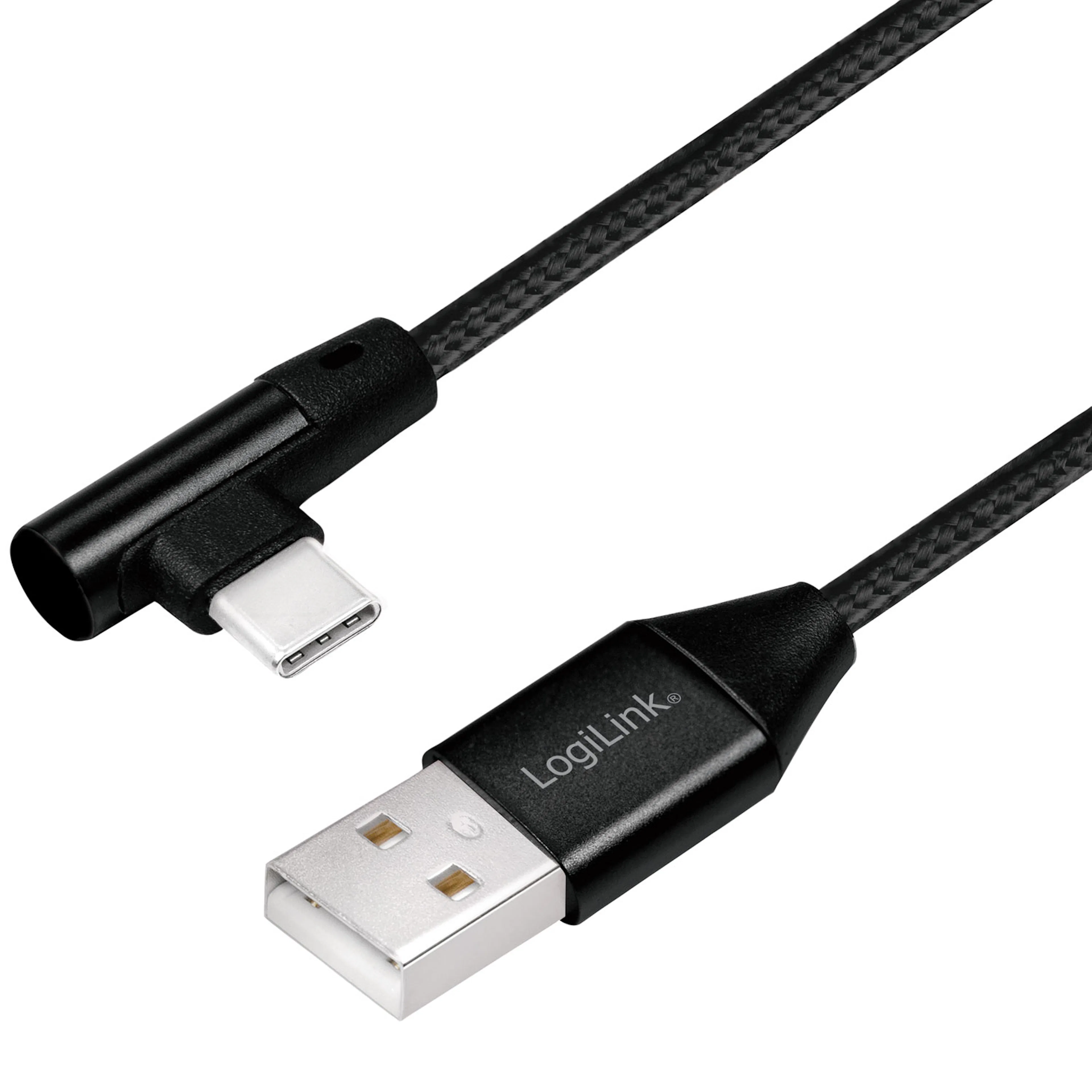Vinklad USB-C-kabel LogiLink USB 2.0 Max 15W 0,3 m