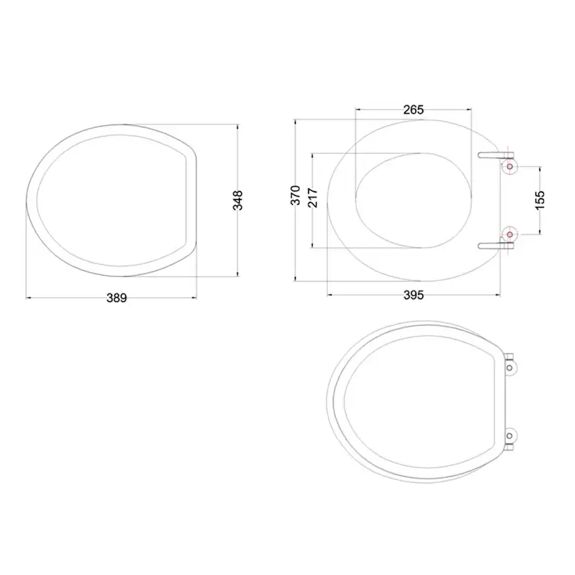 Toalettstol Burlington P5 Standard 440 mm med Mjukstängande Sits
