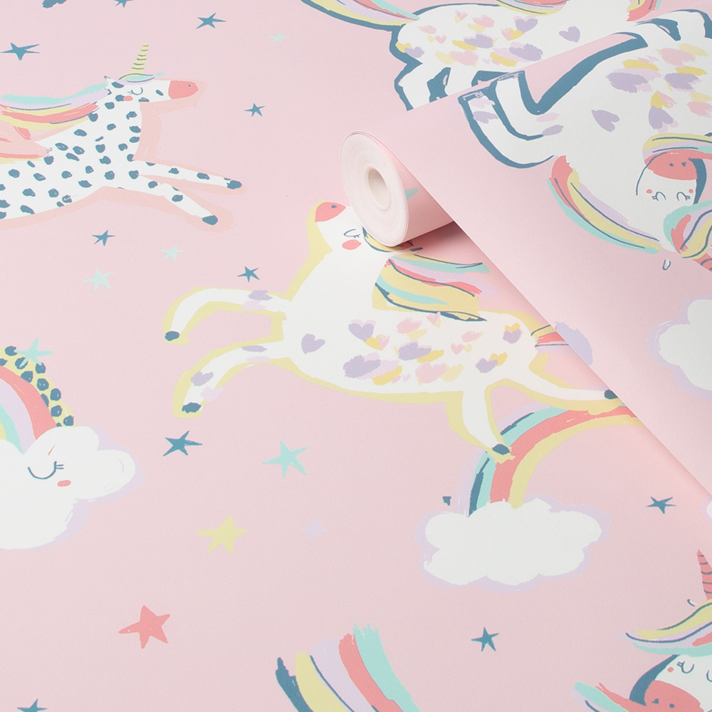 Barntapet NEXT Unicorn EasyUp 118328, Mönstrad Rosa