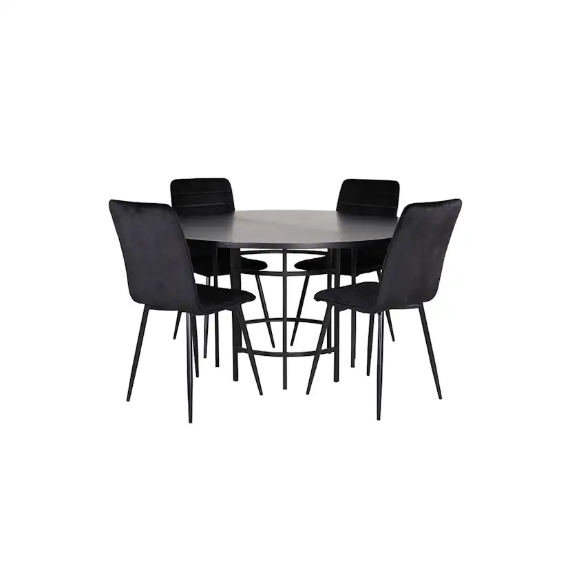 Copenhagen - Dining Table round - Black / Black+Windu Lyx Ch Svart