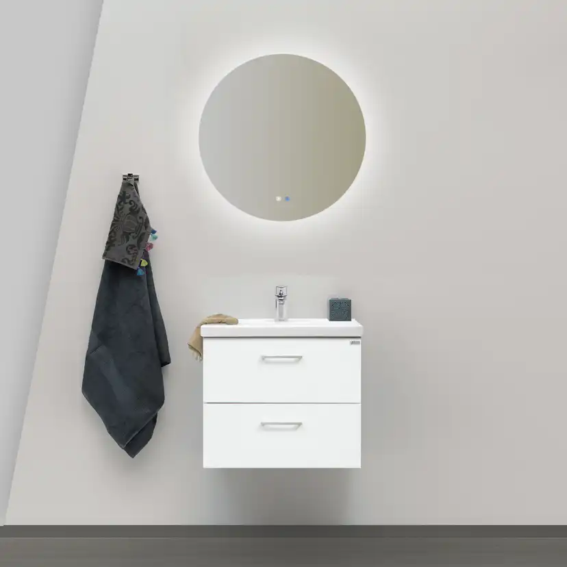 Möbelpaket 4AQUA Minimal med Tvättställ och Spegel Aura LED
