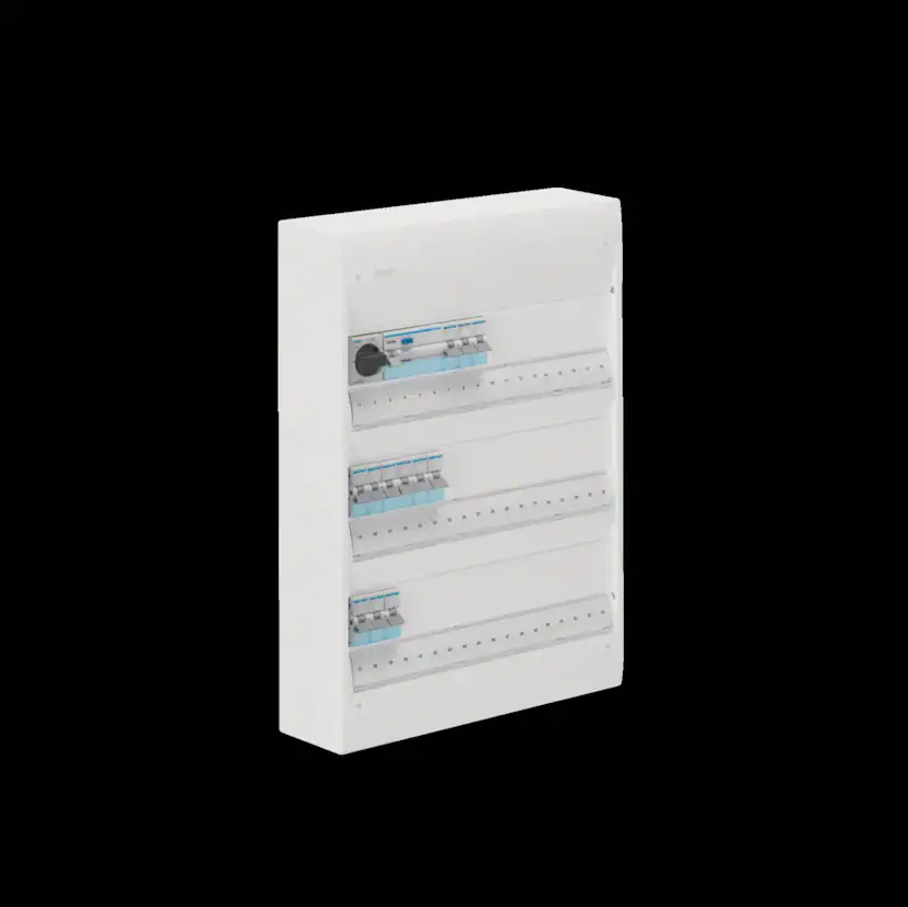 Plastkapsling Hager Gamma Förmonterad Bestyckad med HB, JFB, DVB