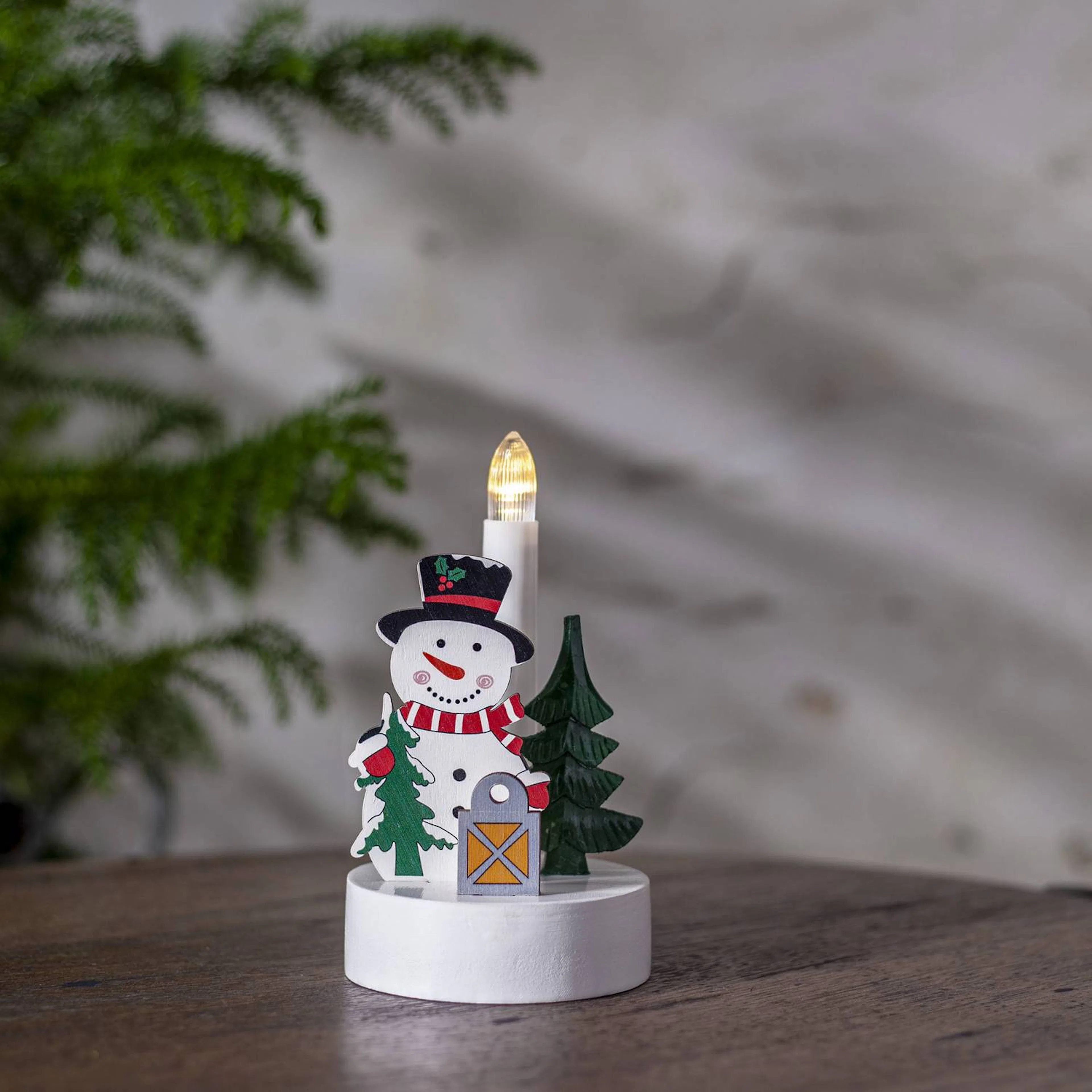 Adventsljusstake Star Trading Billy 1 Ljus Snögubbe