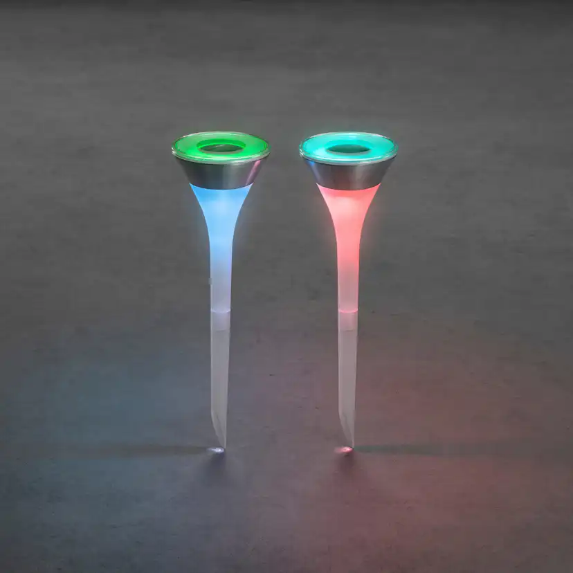 Solcellslampa Gnosjö Konstsmide Assisi Tratt Jordspett 2-pack