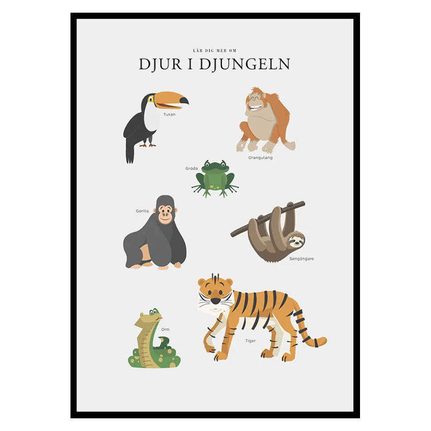 Poster Gallerix Djur I Djungeln