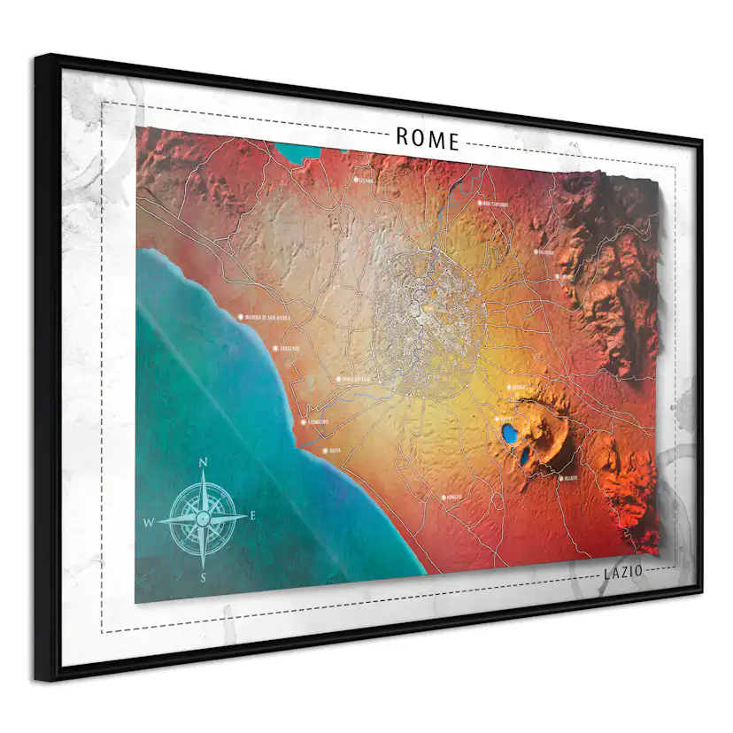 Poster Artgeist Affisch Isometric Map Rome