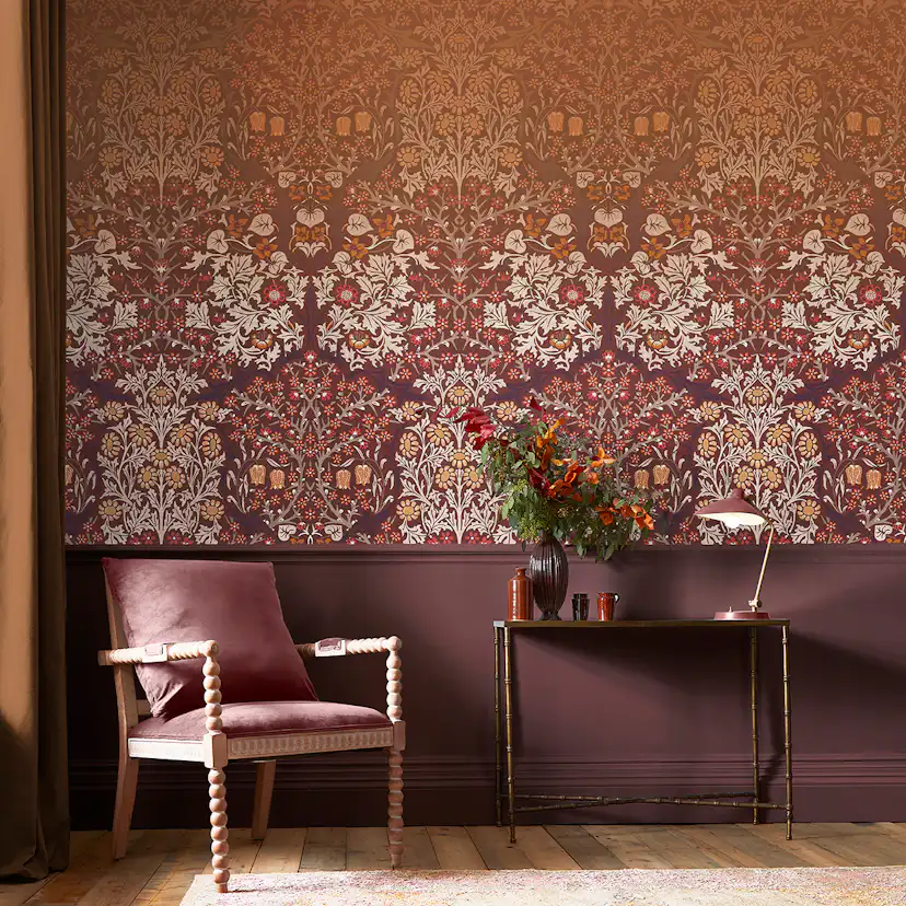 Fototapet William Morris At Home Blackthorn Red