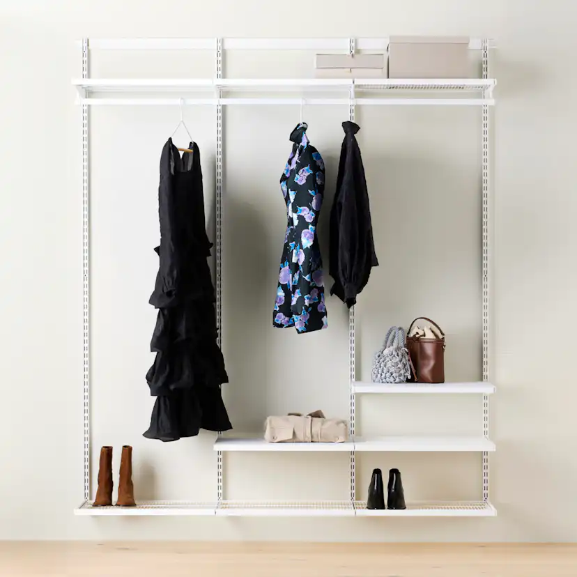 Garderobslösning Elfa Decor+ Enkel med Hyllor