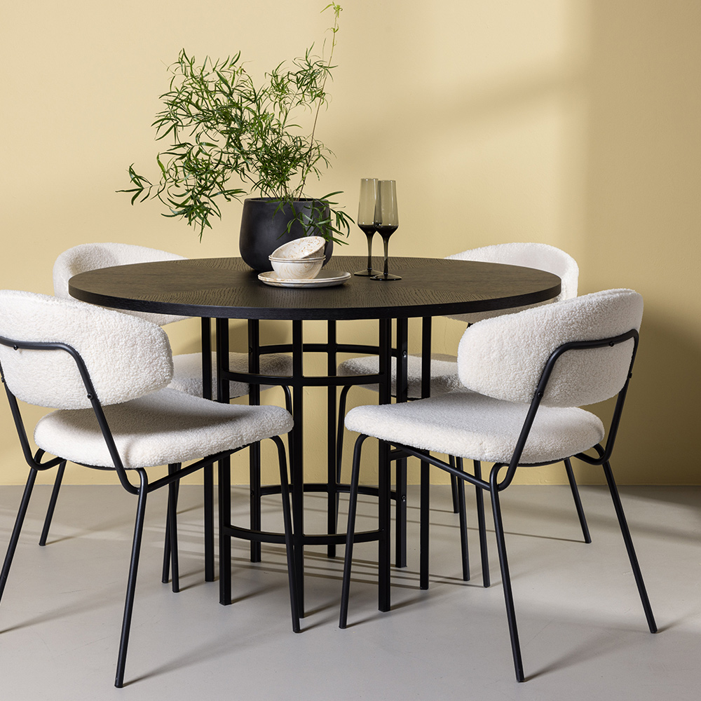 Matgrupp Venture Home Copenhagen Ø 115 cm med 4 Chico Stolar