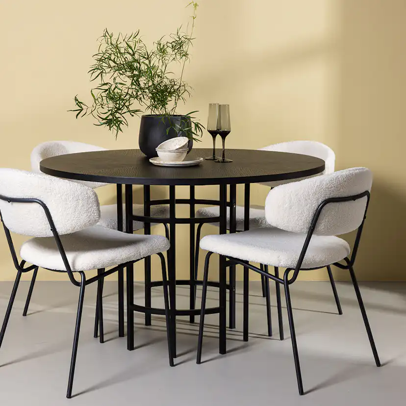 Matgrupp Venture Home Copenhagen Ø 115 cm med 4 Chico Stolar