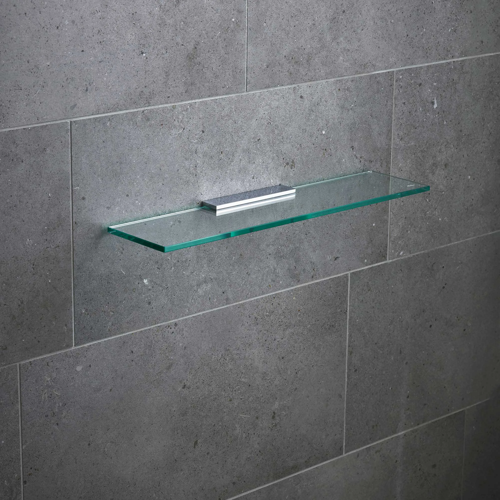 Glashylla med konsoll i krom 500 mm Classic Bredd: 500 mm