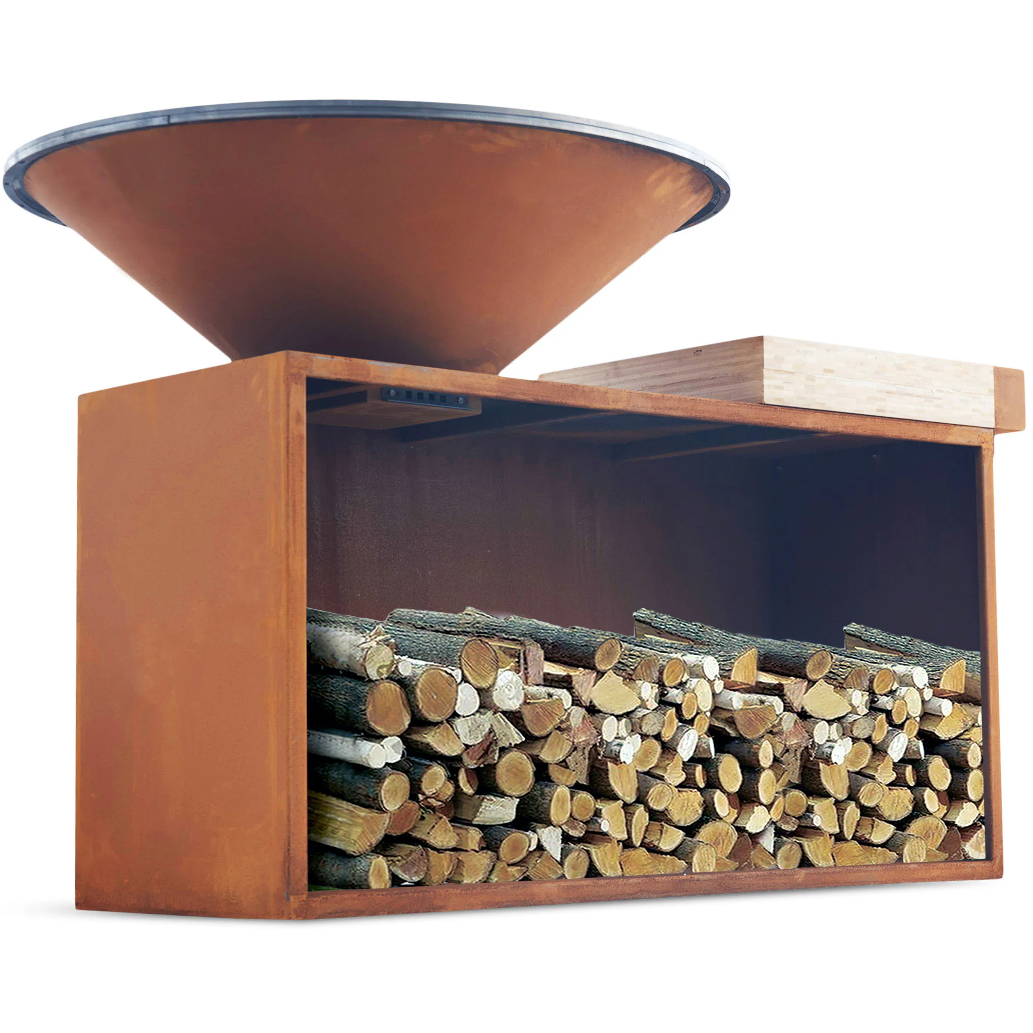 Eldstad Lyfco Cortenstål Vedeldad Skärbräda Vemdalen