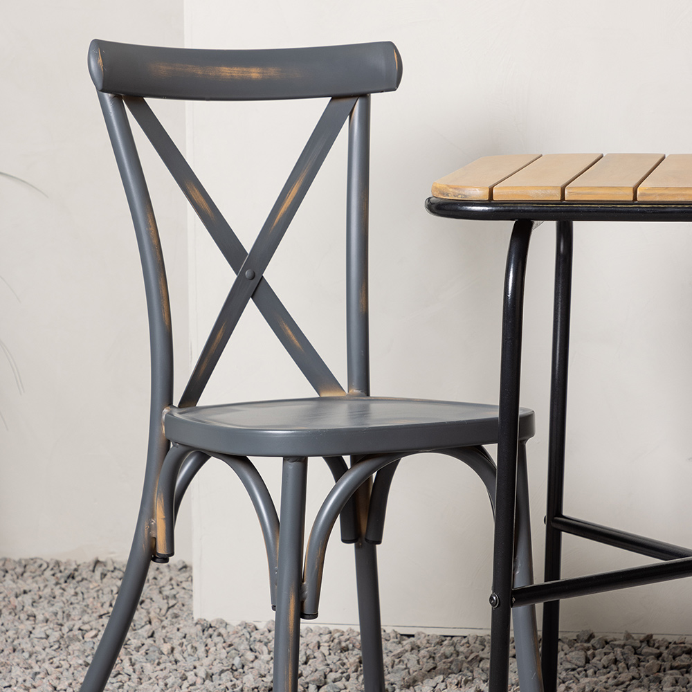 Cafégrupp Venture Home Holmbeck Bord med 2 Tablas Trädgårdsstolar Utomhus