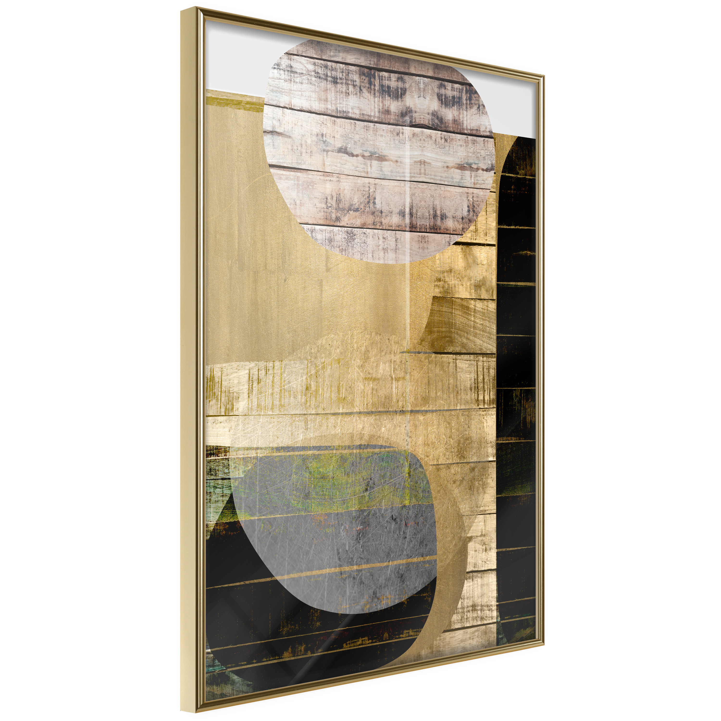 Affisch - Abstract Construction [Poster] 30x45 Guld ram, 30x45 cm