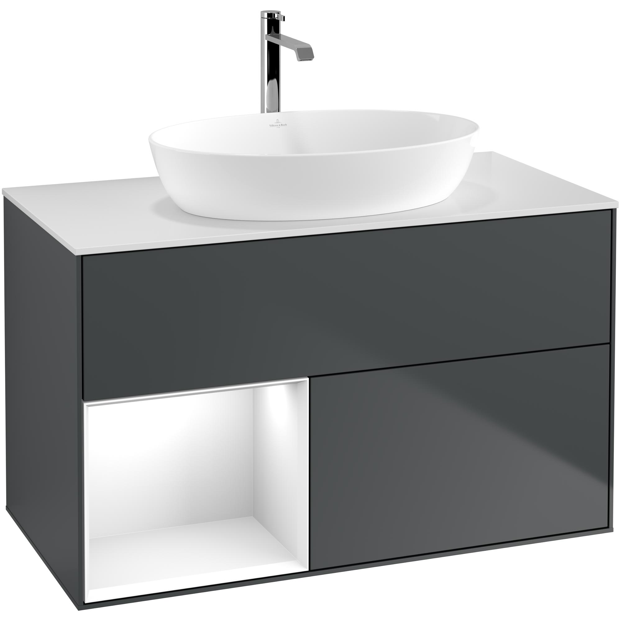 Tvättställsskåp Villeroy & Boch Finion med 2 Lådor Hylla och Bänkskiva för Fristående Tvättställ från Artis & Collaro