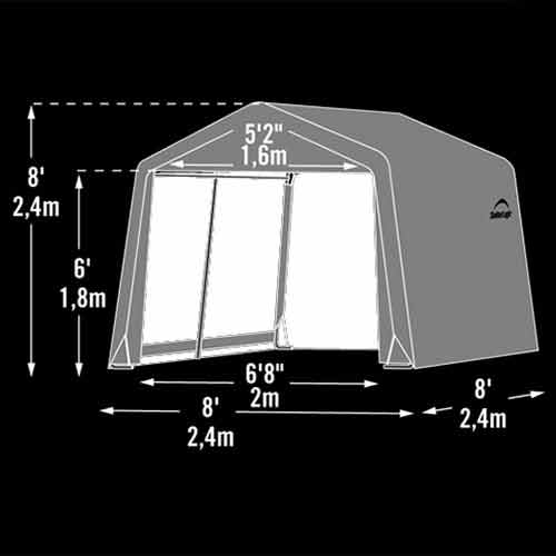 Förrådstält gop Original 5,8 m² i Galvaniserat Stål & Polyetenväv
