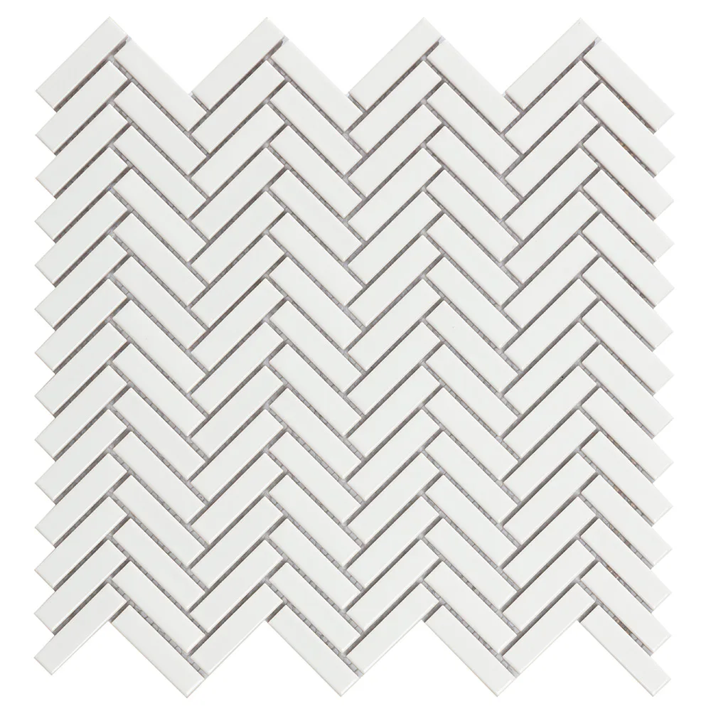 Mosaik Lhådös Fishbone White Glossy cm