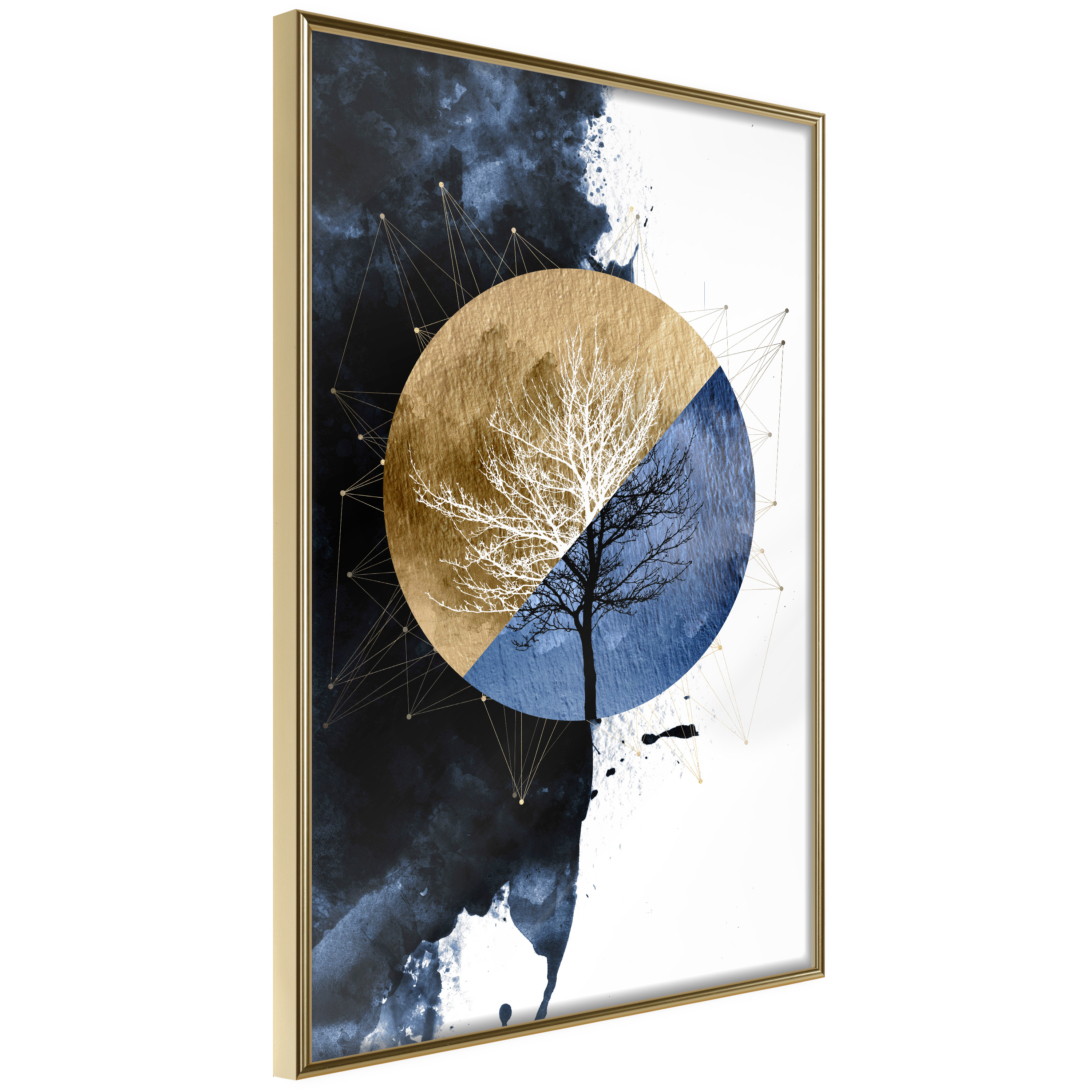 Affisch - Day and Night [Poster] 40x60 Guld ram, 40x60 cm