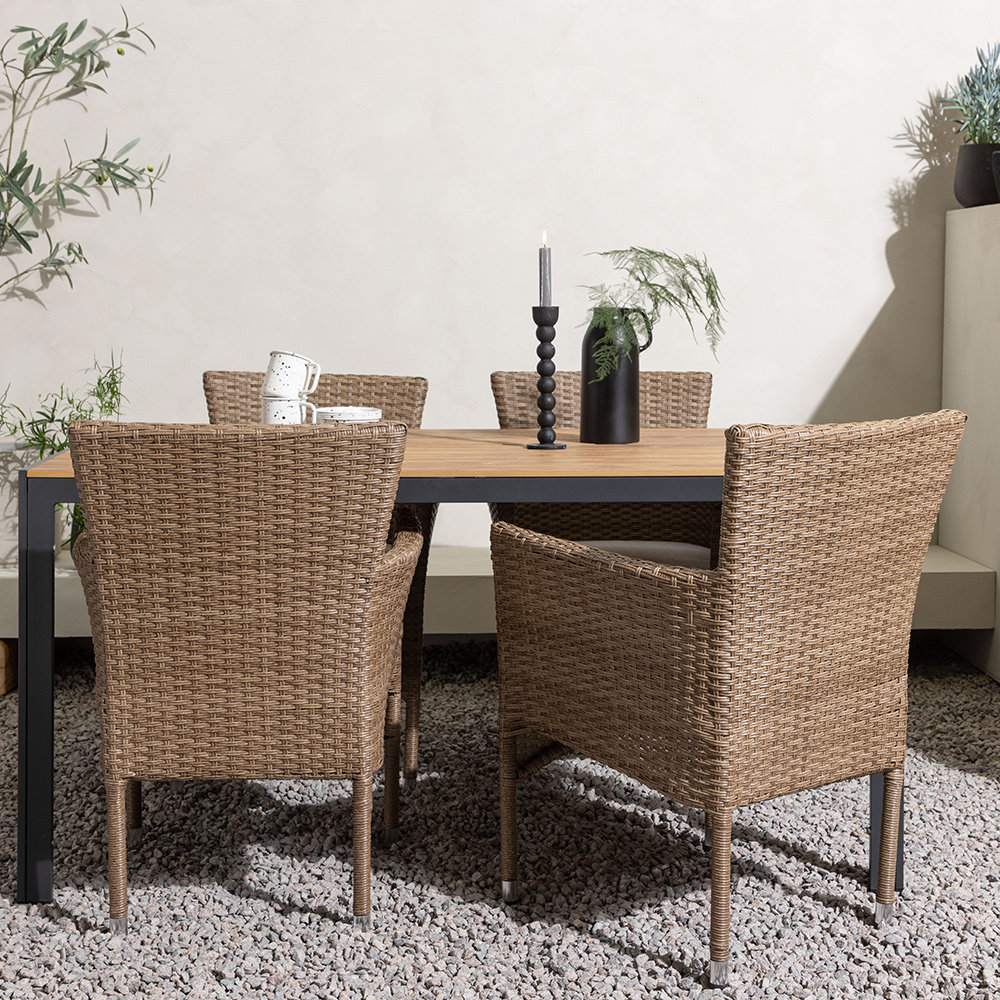 Break Diningtable Alumnium - Black / Nature Rectangular 90*1 Natur