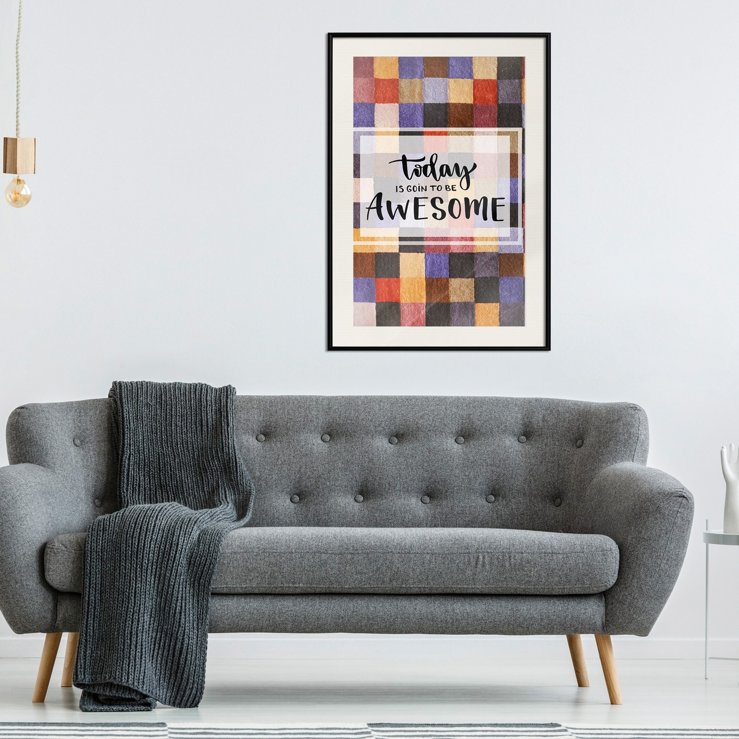 Affisch - Today Is Goin To Be Awesome [Poster] 30x45 Svart ram med passepartout, 30x45 cm