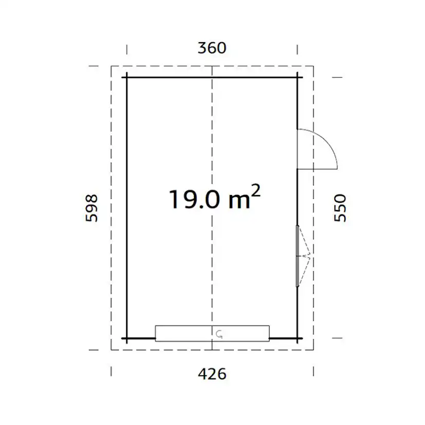Garage Palmako Roger 19,0 m2 med Takskjutport
