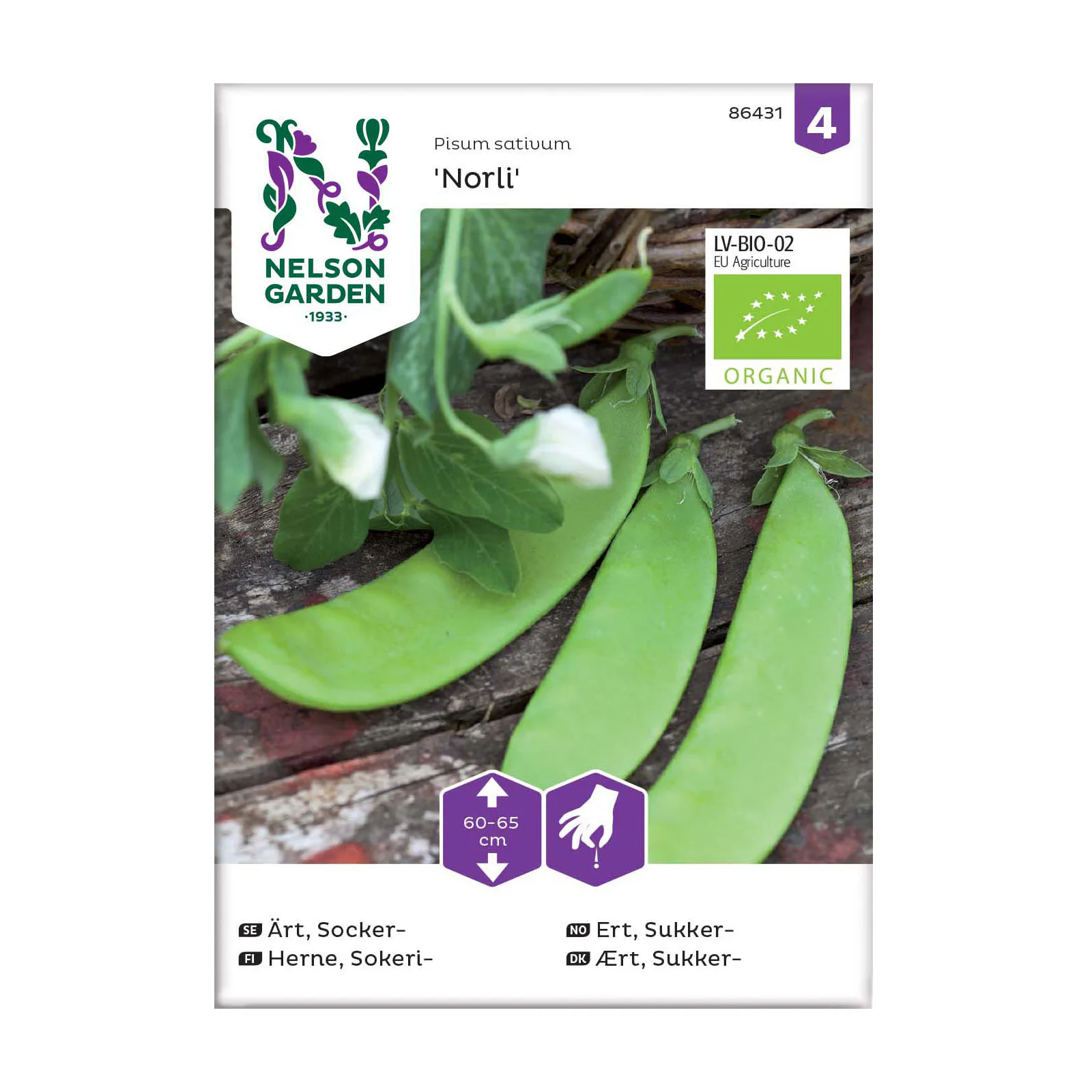 Frö Sockerärt Nelson Garden Norli Låg Organic