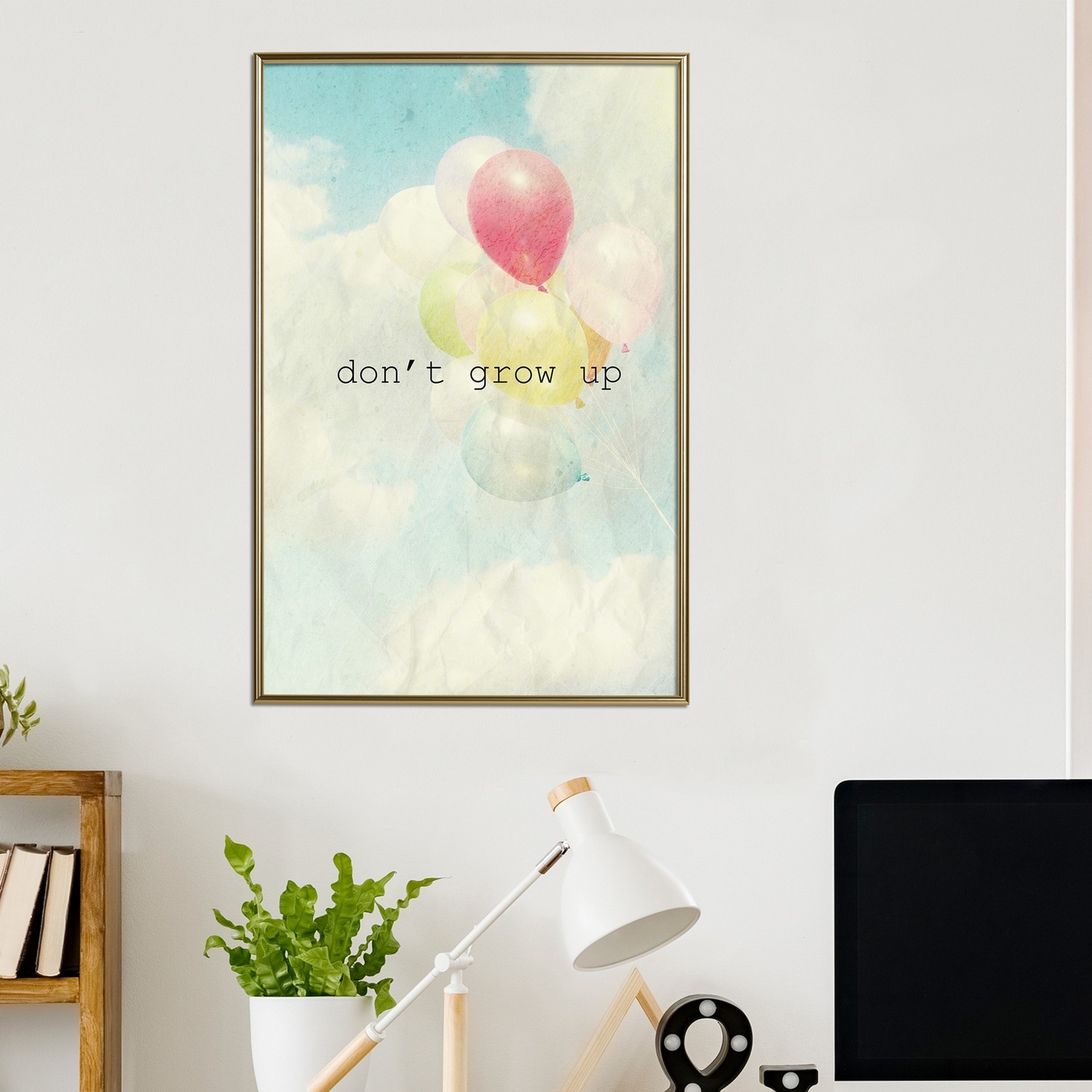 Affisch - Don't Grow Up [Poster] 30x45 Guld ram, 30x45 cm
